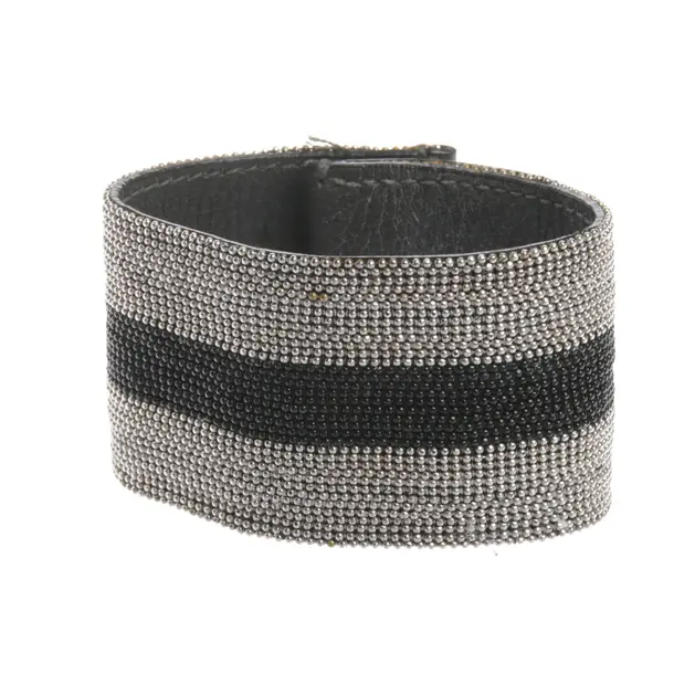 Bracelet in Metallic, Leather, Brunello Cucinelli