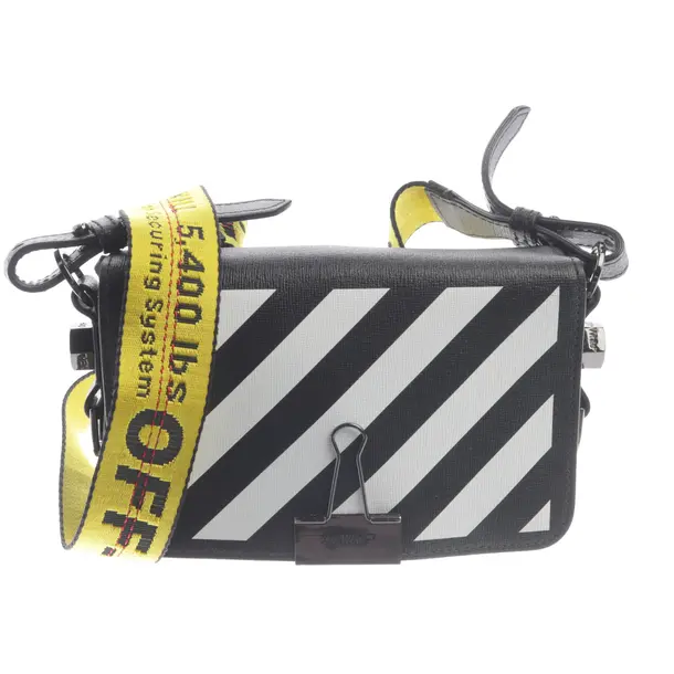 Crossbody Bag in Black, Leather, Off-White