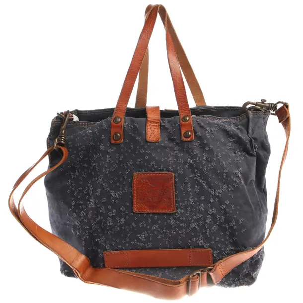 Handbag in Blue, Cotton, Campomaggi
