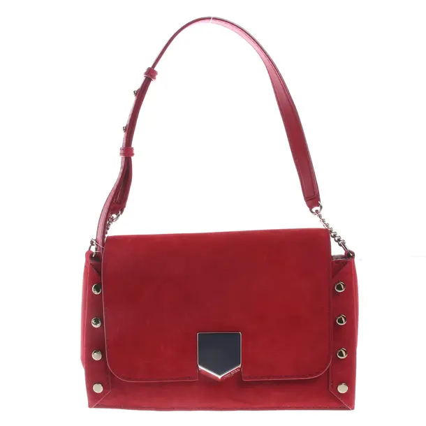 Schultertasche in Rot, Leder, Jimmy Choo