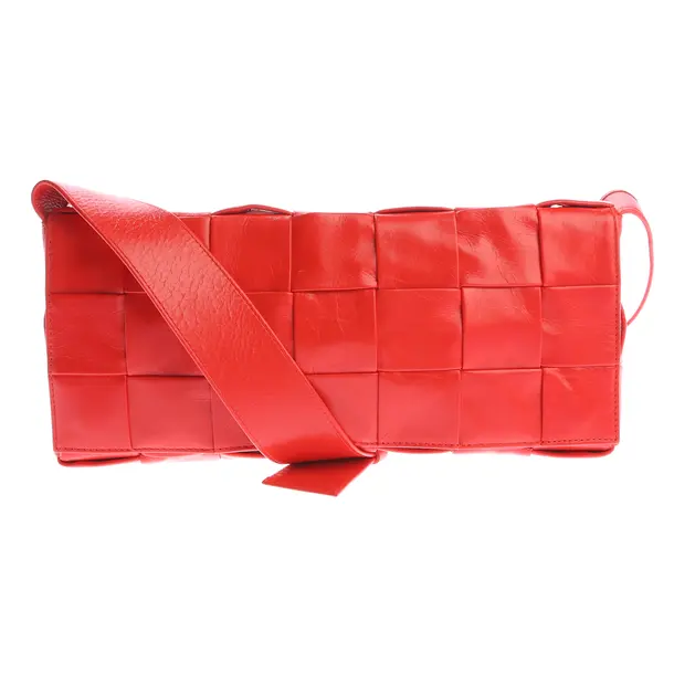Messenger Bag in Red, Leather, Bottega Veneta
