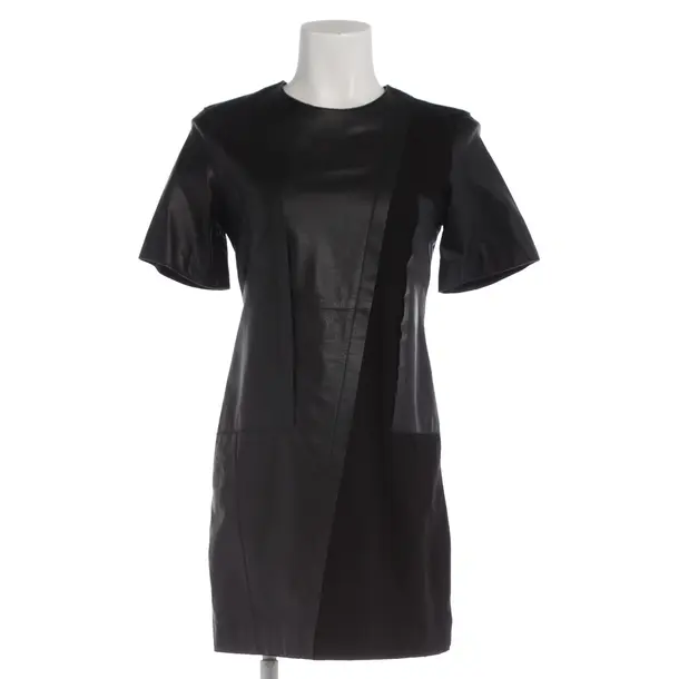 Kleid in Schwarz, Leder, Alexander McQueen