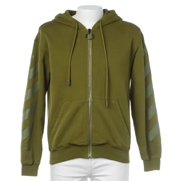 Hoodie in Green, Cotton, Off-White