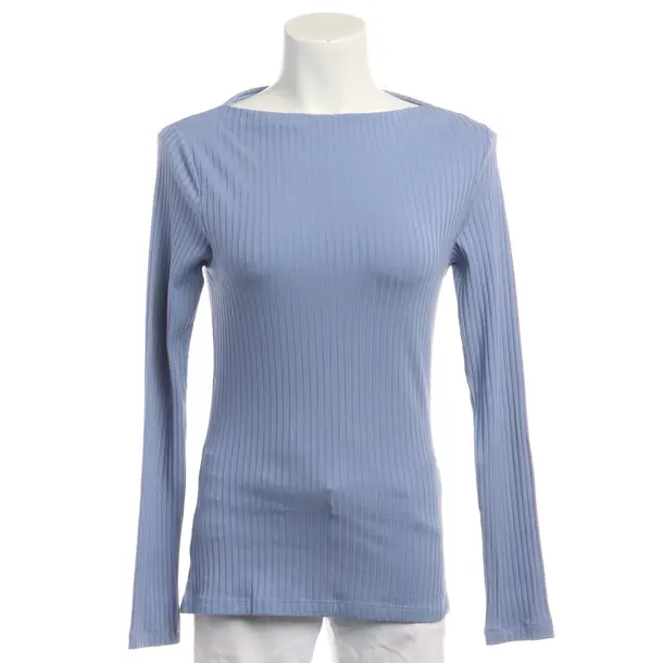 Long Sleeve Shirt in Blue, Cotton, Closed