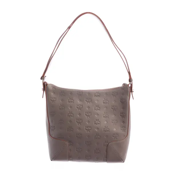 Schultertasche in Grau, Leder, MCM
