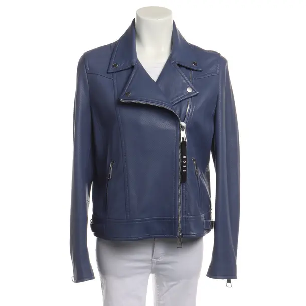Lederjacke in Blau, Leder, Hugo Boss Black Label