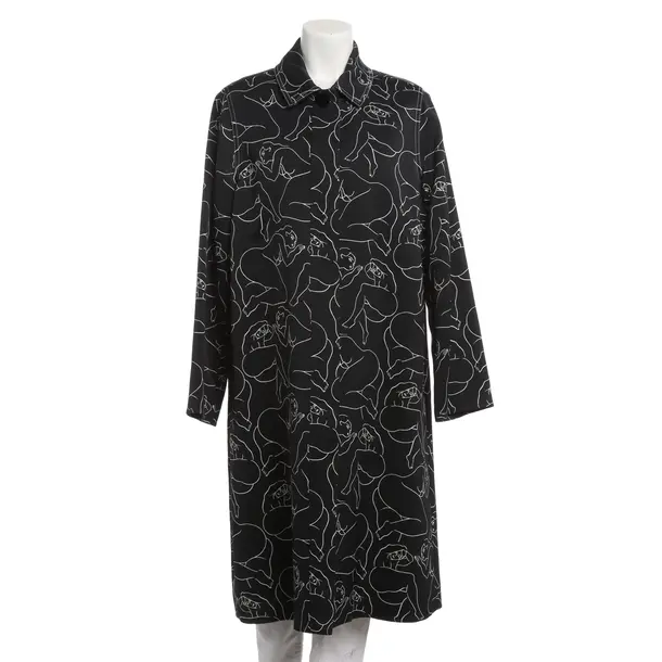 Mid-Season Coat, in Black, Polyester, By Malene Birger