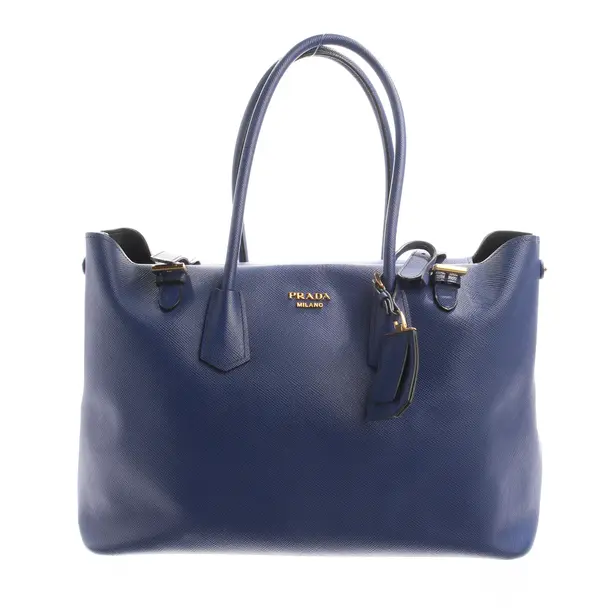 Shopper in Blau, Leder, Prada