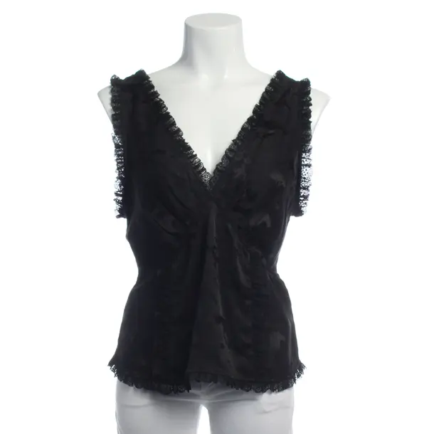 Top in Schwarz, Seide, Ganni