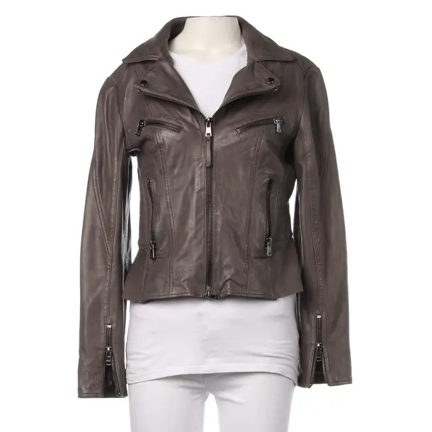 LeatherJacket in Gray, Leather, Marc Cain Sports