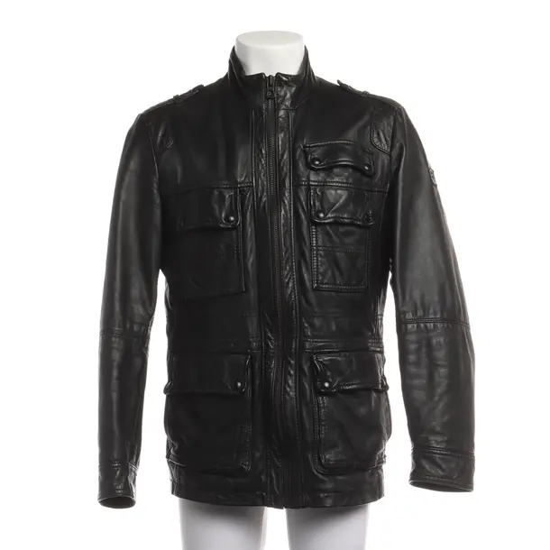 Leather Jacket in Black, Leather, Hugo Boss Orange