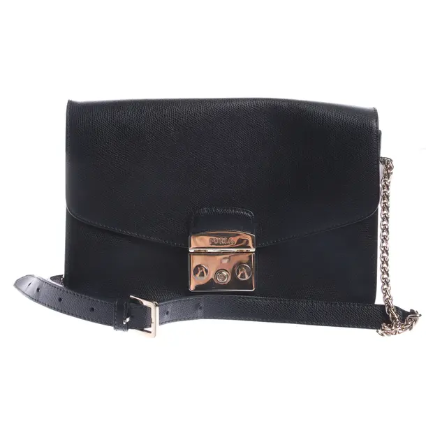 Schultertasche in Schwarz, Leder, Furla