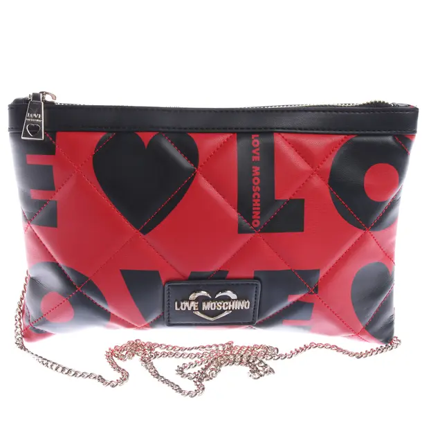 Shoulder Bag in Red, Leather, Love Moschino