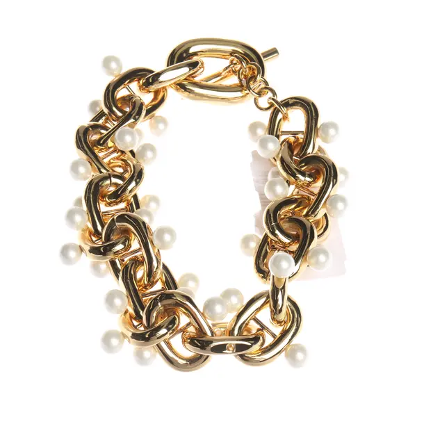 Halskette in Metallic, Metall (metallisch, metallisiert), Paco Rabanne