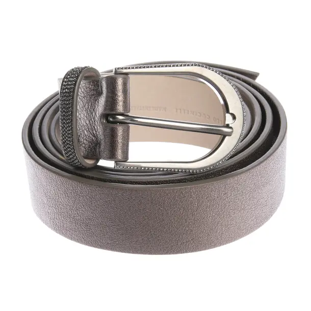 Gürtel in Metallic, Leder, Brunello Cucinelli