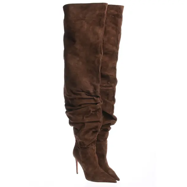 Overkneestiefel in Braun, , Amina Muaddi