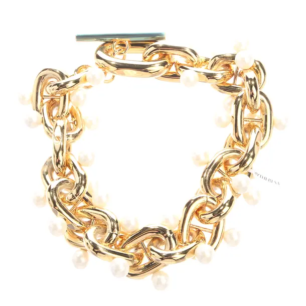 Halskette in Metallic, Metall (metallisch, metallisiert), Paco Rabanne