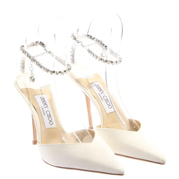 Slingbacks in Weiß, , Jimmy Choo