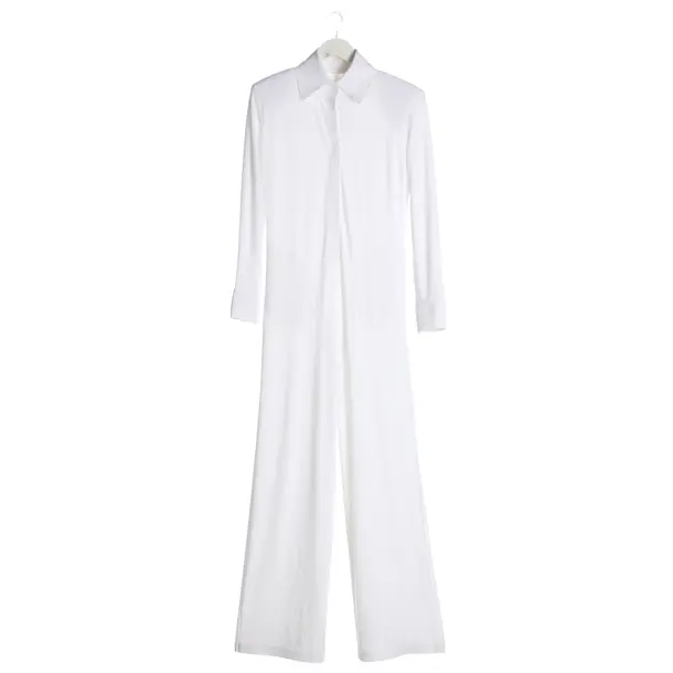 Overall in White, Polyester, Norma Kamali