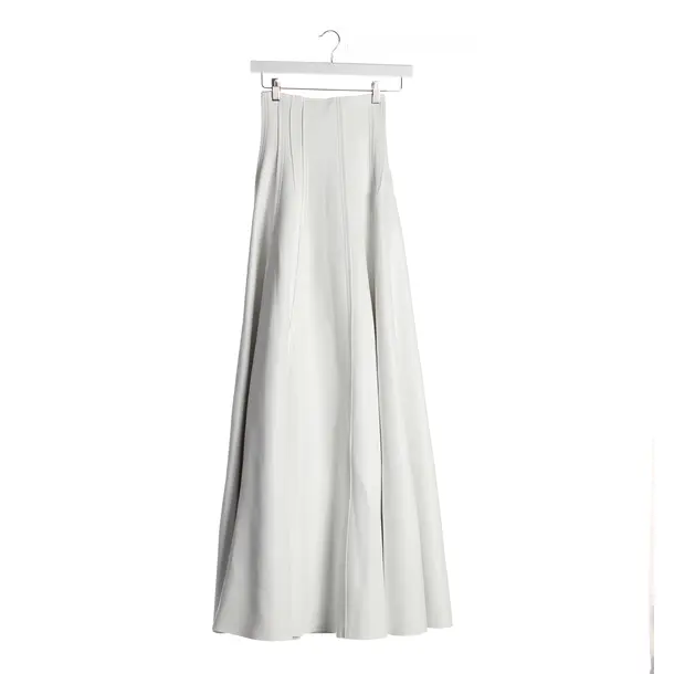 Skirt in White, Polyurethane, Norma Kamali