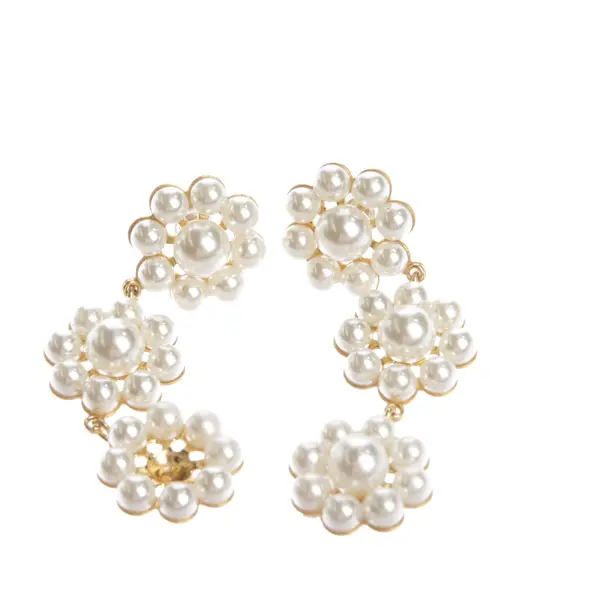 Earrings in White, Other Fibers, Jennifer Behr