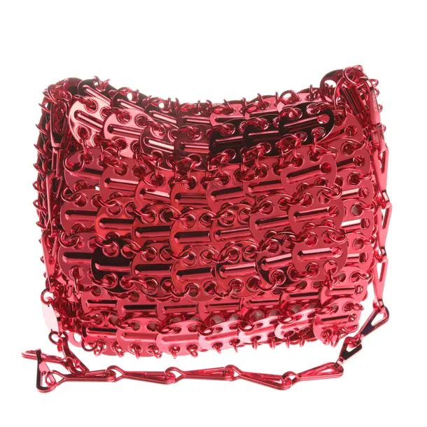 Evening Bag in Red, Metal (metallic, metallized), Paco Rabanne