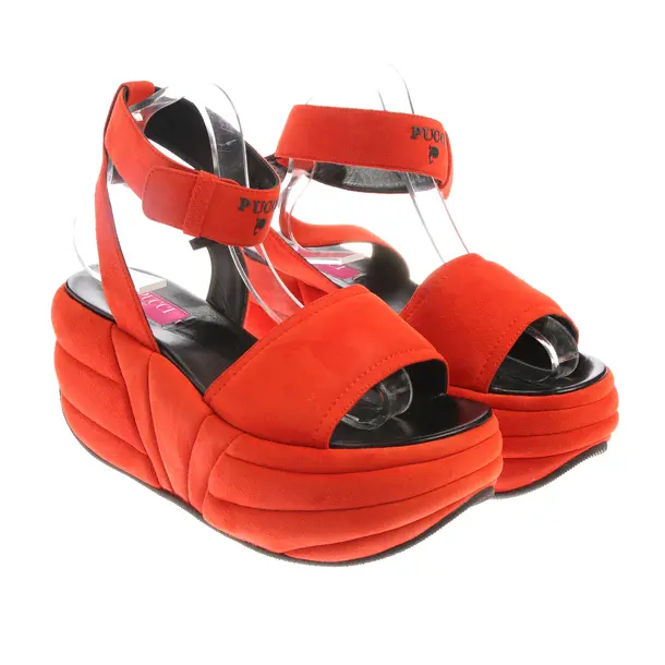 Heeled Sandals in Orange, , Emilio Pucci