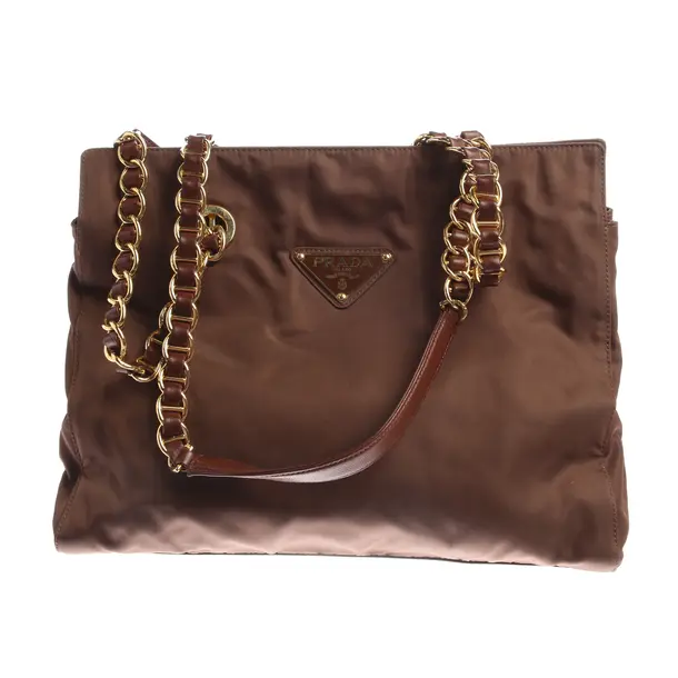 Shoulder Bag in Brown, Polyamide, Prada