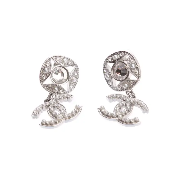 Ohrringe in Metallic, Metall (metallisch, metallisiert), Chanel