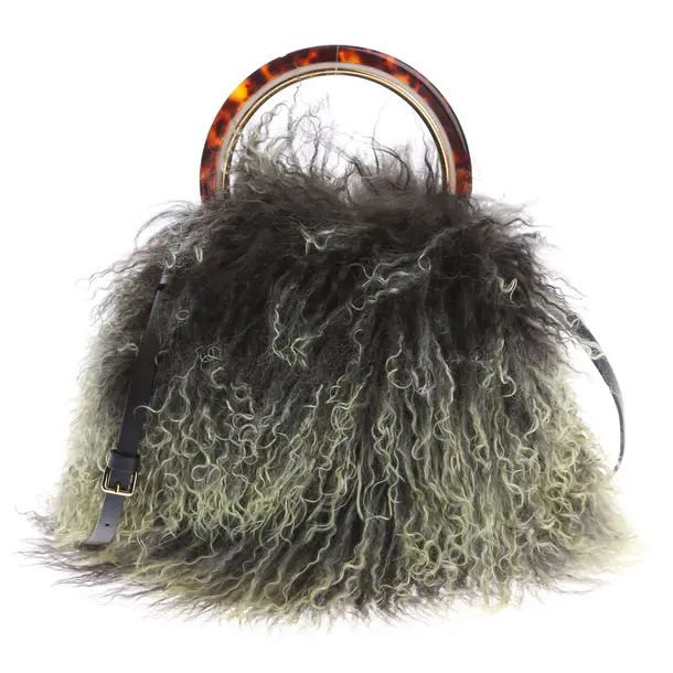 Handtasche in Schwarz, Fell, Marni