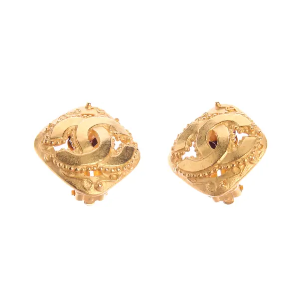 Ohrringe in Metallic, Metall (metallisch, metallisiert), Chanel