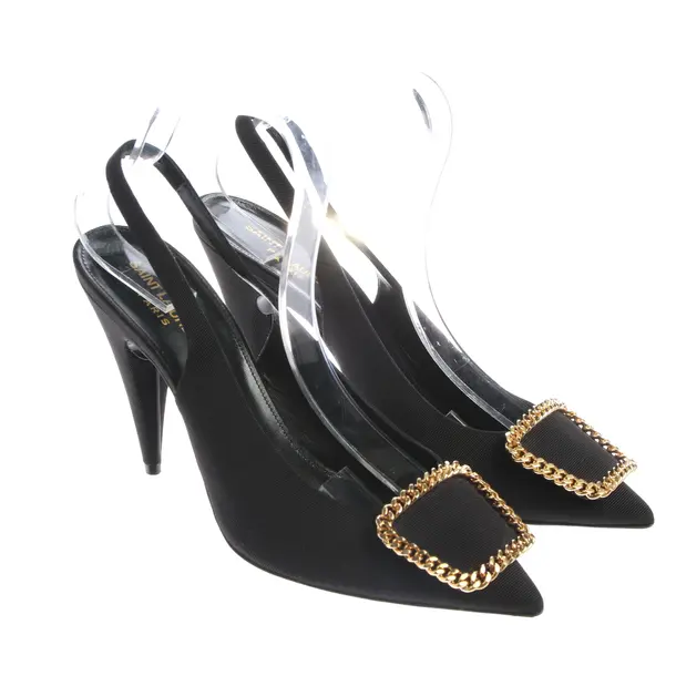Slingbacks in Black, , Saint Laurent