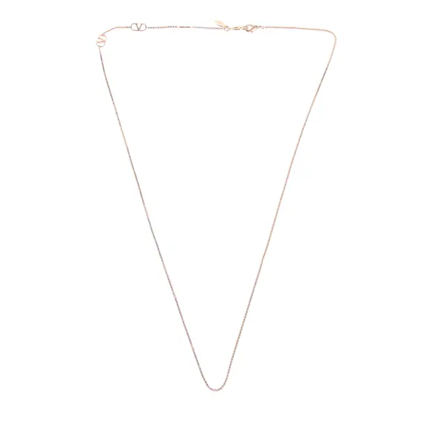 Halskette in Metallic, Metall (metallisch, metallisiert), Valentino
