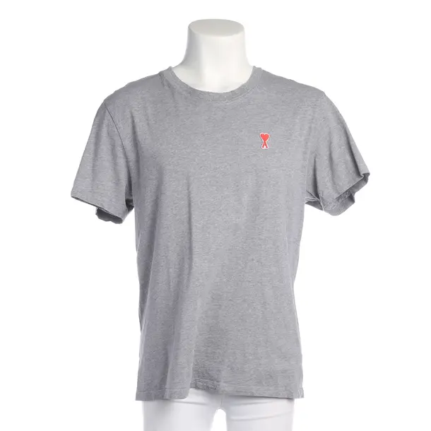 T-Shirt in Grau, Baumwolle, Ami Paris