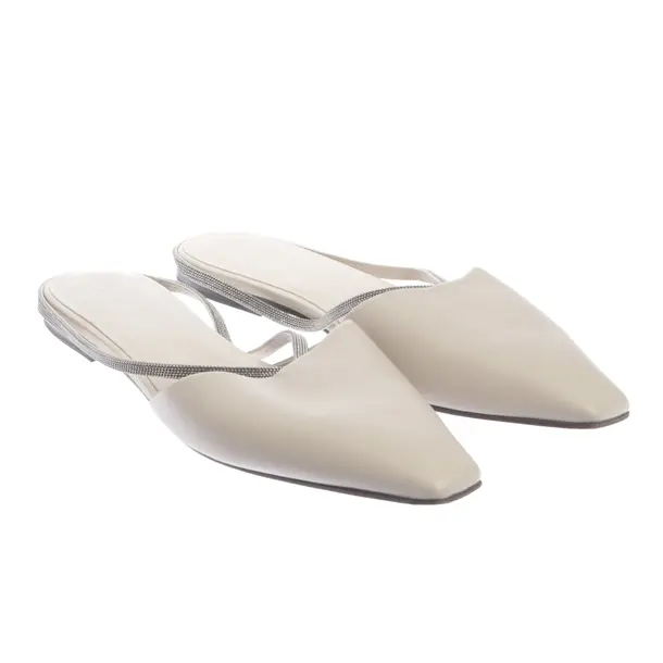 Mules in White, , Brunello Cucinelli