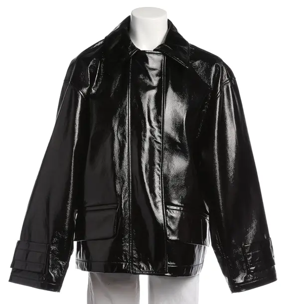 Mid-Season Jacket in Black, Polyurethane, Stand Studio