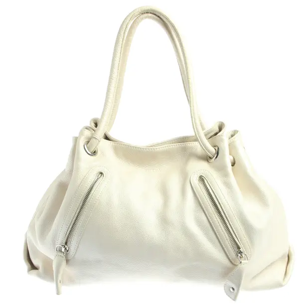 Schultertasche in Weiß, Leder, Furla