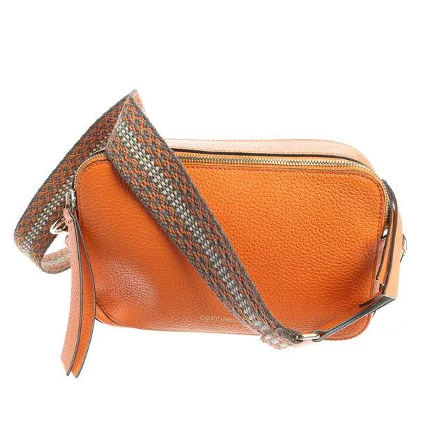 Schultertasche in Orange, Leder, Coccinelle