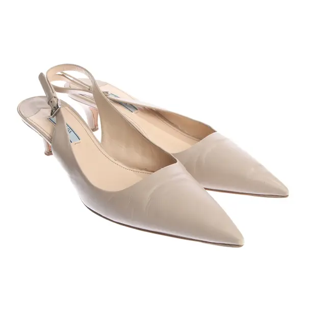 Slingbacks in Weiß, , Prada