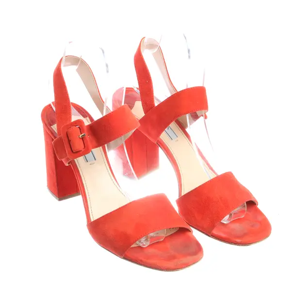 Heeled Sandals in Red, , Prada