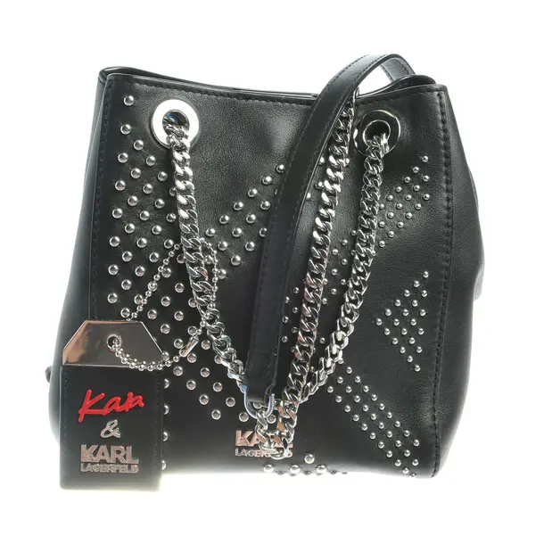 Shoulder Bag in Black, Leather, Karl Lagerfeld