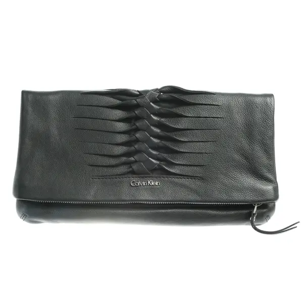 Clutch Bag in Black, Leather, Calvin Klein