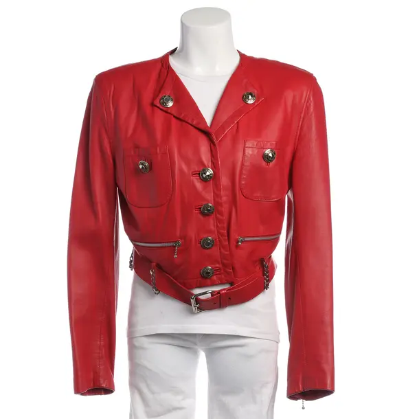 Lederjacke in Rot, Leder, Moschino