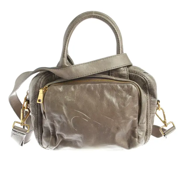 Handbag in Gray, Leather, Prada