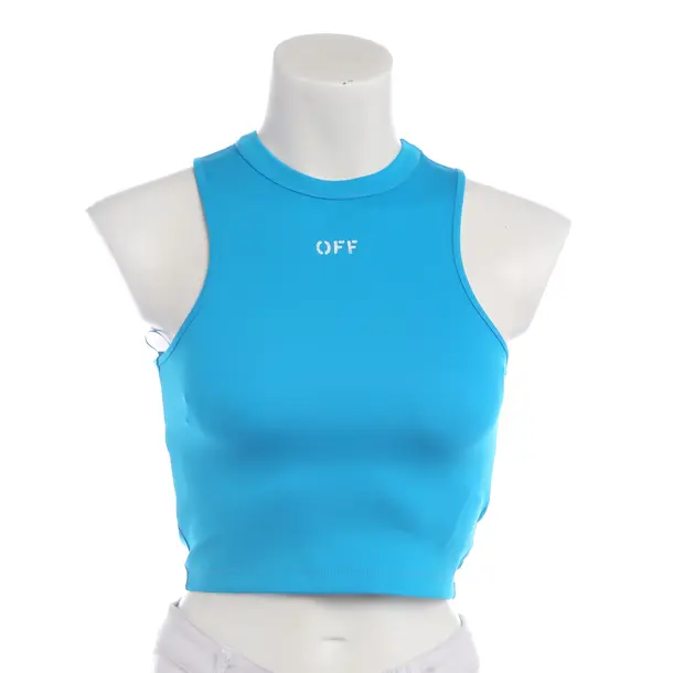 Top in Blue, Polyamide, Off-White