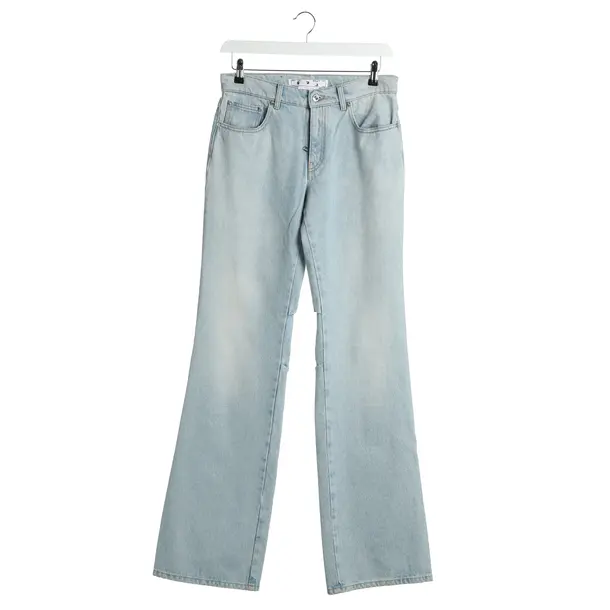 Jeans Bootcut in Blau, Baumwolle, Off-White