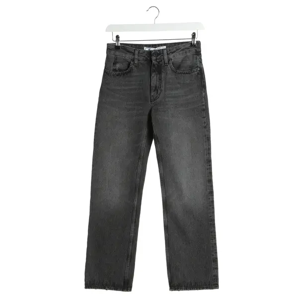 Jeans Straight Fit in Grau, Baumwolle, Off-White