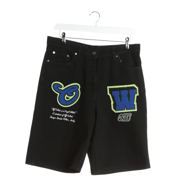 Bermudas in Black, Cotton, Off-White