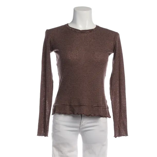 Long Sleeve Shirt in Brown, Cotton, Closed
