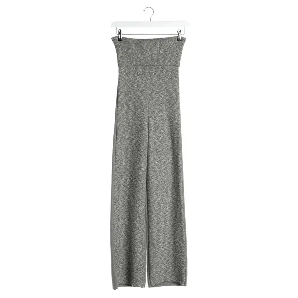 Hose in Grau, Baumwolle, Off-White